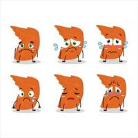 Chicken wings cartoon character with sad expression vector