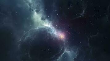 concept of nebula with galaxies in deep space cosmos discovery outer space and stars, AI Generative photo