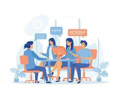 Job interview. HR manager and job seeker or candidate having conversation. flat vector modern illustration