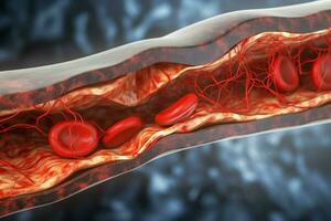 Cholesterol vein artery. Generate Ai photo
