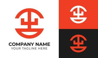 Creative modern minimal abstract monogram business logo design template Free Vector