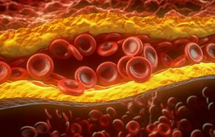 colesterol vena artería enfermedad. generar ai foto