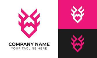 Creative modern minimal monogram business logo design template Free Vector