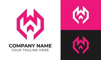 Creative modern minimal monogram business logo design template Free Vector