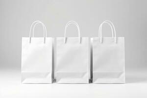 Shopping bag mockup design on white background. Generative AI photo