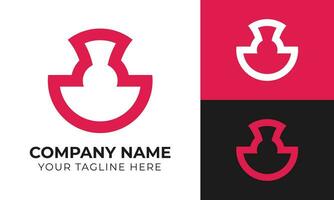 Abstract modern minimal monogram business logo design template Free Vector