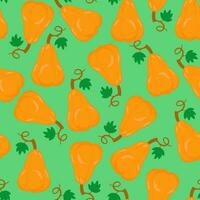 Vector seamless pattern with pumpkins. Hand drawn colorful illustration. Halloween background. Vector illustration