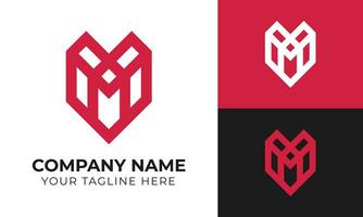 Abstract modern minimal monogram business logo design template for your company Free Vector