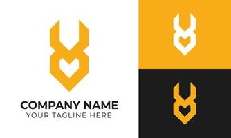 Abstract modern minimal monogram business logo design template for your company Free Vector