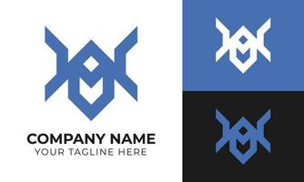 Abstract modern minimal monogram business logo design template for your company Free Vector