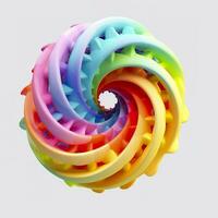 Abstract Rainbow Spiral. Soft and Rounded Forms Rendered in Tangled Perfection. AI Generative photo