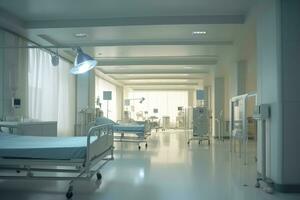 Ideal Healthcare Background with Surrealist Blurry Hospital Scene. AI Generative photo
