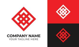 Modern minimal monogram business logo design template for your company Free Vector