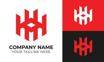 Modern minimal monogram business logo design template for your company Free Vector