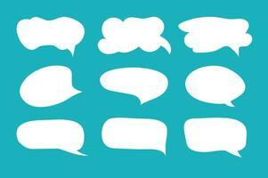 Speech bubble, Comic dialog callout, talk phrases clouds, set of colorful shapes icon with chat message, vector illustration.