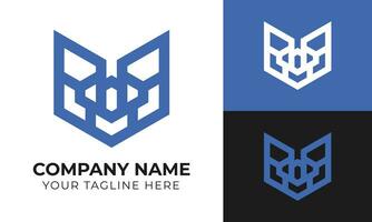 Creative modern minimal monogram business logo design template for your company Free Vector