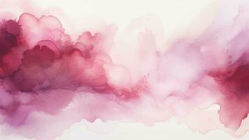 Watercolor burgundy abstract background. Watercolour maroon splash texture. Vector watercolour pattern