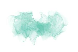 Watercolor alcohol ink liquid splash on white background. Blue mint water color stain vector