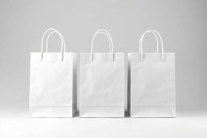 Shopping bag mockup design on white background. Generative AI photo