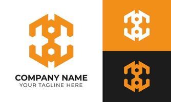 Creative modern minimal monogram business logo design template for your company Free Vector