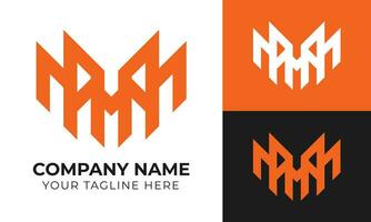 Creative modern minimal monogram business logo design template for your company Free Vector