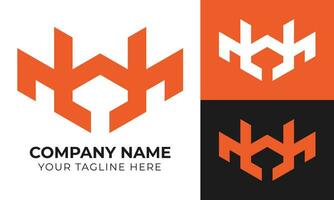 Creative modern minimal monogram business logo design template for your company Free Vector