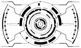 hud ciencia ficción interfaz pantalla ver negro geométrico en blanco diseño virtual realidad futurista tecnología creativo monitor vector