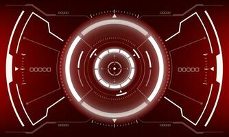 hud ciencia ficción interfaz pantalla ver blanco geométrico en rojo diseño virtual realidad futurista tecnología creativo monitor vector
