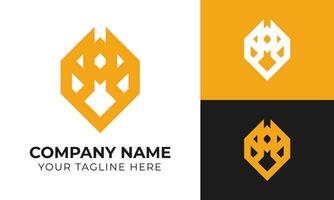 Professional creative modern minimal monogram business logo design template for your company Free Vector