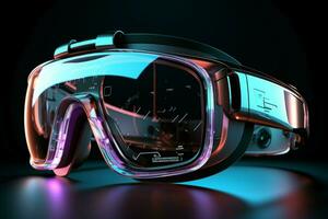 visión de mañana vr lentes representar un futurista viaje dentro digital dimensiones ai generado foto
