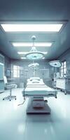 Modern equipment in operating room. Medical devices for neurosurgery. AI Generative photo