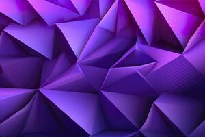 púrpura degradado resumen ilustración. 3d triángulo antecedentes. computadora Arte diseño modelo. ai generativo foto