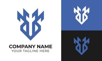 Professional creative modern minimal monogram business logo design template for your company Free Vector