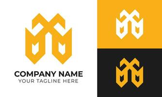 Professional creative modern minimal monogram business logo design template for your company Free Vector