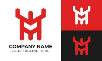 Professional creative modern minimal monogram business logo design template Free Vector