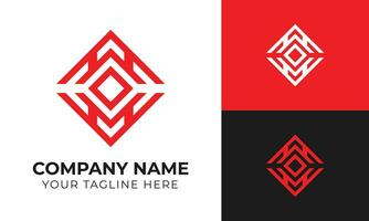 Creative modern minimal monogram business logo design template Free Vector