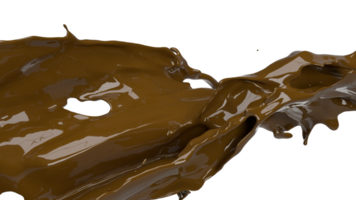 The chocolate splash png image for food concept 3d rendering