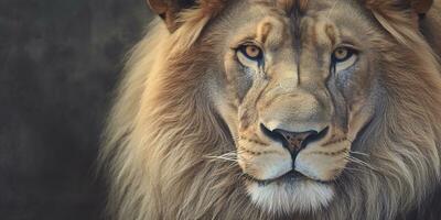 cerca arriba de un africano león. generativo ai foto