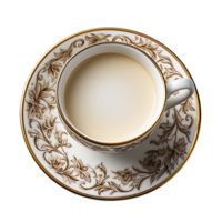 Tee Tasse, Tee Tasse png, Tee Tasse oben Sicht, transparent Hintergrund, ai generativ png