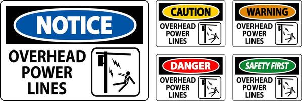 Danger Sign Overhead Power Lines vector