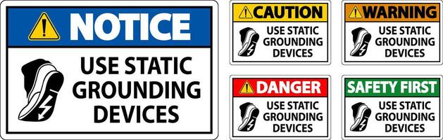 Caution Sign Use Static Grounding Devices vector