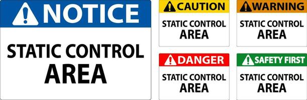 Caution Sign Static Control Area vector