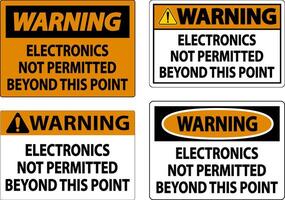 Warning Sign Electronics Not Permitted Beyond This Point vector