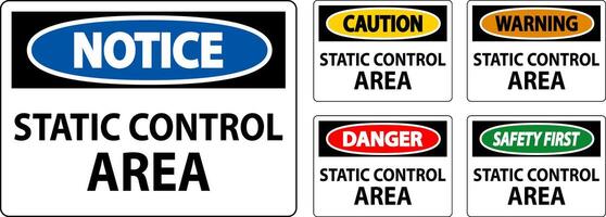 Caution Sign Static Control Area vector