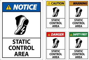 Caution Sign Static Control Area vector