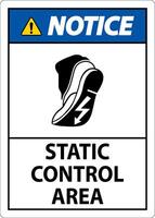 Notice Sign Static Control Area vector