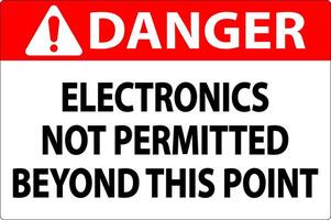 Danger Sign Electronics Not Permitted Beyond This Point vector