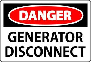 Danger Sign Generator Disconnect vector