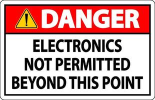 Danger Sign Electronics Not Permitted Beyond This Point vector