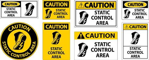 Caution Sign Static Control Area vector